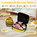2 Pieces Kids Luggage Set on Wheels with Anti-Lose Rope and Retractable Rod-Yellow by LJGDeals