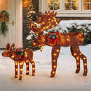 2 Pieces Lighted Moose Family with 170 LED Lights and Zip Ties by DirectDeals