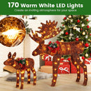 2 Pieces Lighted Moose Family with 170 LED Lights and Zip Ties by DirectDeals