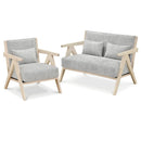 2 Pieces Living Room Furniture Set with Rubber Wood Frame by LJGDeals