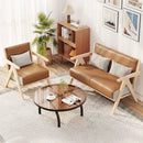 2 Pieces Living Room Furniture Set with Rubber Wood Frame by LJGDeals
