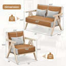 2 Pieces Living Room Furniture Set with Rubber Wood Frame by LJGDeals
