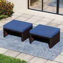 Multipurpose Outdoor 2 Pieces Patio PE Rattan Ottomans Footstool by LJGDeals