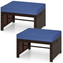 Multipurpose Outdoor 2 Pieces Patio PE Rattan Ottomans Footstool by LJGDeals