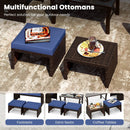 Multipurpose Outdoor 2 Pieces Patio PE Rattan Ottomans Footstool by LJGDeals