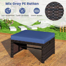 Multipurpose Outdoor 2 Pieces Patio PE Rattan Ottomans Footstool by LJGDeals