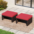 Multipurpose Outdoor 2 Pieces Patio PE Rattan Ottomans Footstool by LJGDeals