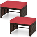 Multipurpose Outdoor 2 Pieces Patio PE Rattan Ottomans Footstool by LJGDeals