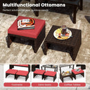 Multipurpose Outdoor 2 Pieces Patio PE Rattan Ottomans Footstool by LJGDeals