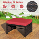 Multipurpose Outdoor 2 Pieces Patio PE Rattan Ottomans Footstool by LJGDeals