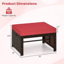 Multipurpose Outdoor 2 Pieces Patio PE Rattan Ottomans Footstool by LJGDeals