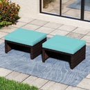 Multipurpose Outdoor 2 Pieces Patio PE Rattan Ottomans Footstool by LJGDeals