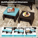Multipurpose Outdoor 2 Pieces Patio PE Rattan Ottomans Footstool by LJGDeals