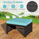 Multipurpose Outdoor 2 Pieces Patio PE Rattan Ottomans Footstool by LJGDeals