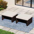 Multipurpose Outdoor 2 Pieces Patio PE Rattan Ottomans Footstool by LJGDeals