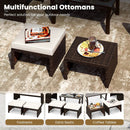 Multipurpose Outdoor 2 Pieces Patio PE Rattan Ottomans Footstool by LJGDeals