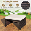 Multipurpose Outdoor 2 Pieces Patio PE Rattan Ottomans Footstool by LJGDeals