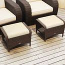 Set of 2 Outdoor Patio PE Wicker Ottomans with Removable Cushions by LJGDeals