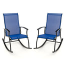 2 Pieces Outdoor Rocking Chairs with Breathable Backrest