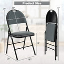 2/4 Pieces Padded Folding Dining Chairs with Backrest by DirectDeals