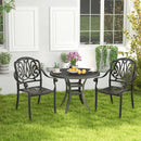 2 Pieces Patio Cast Aluminum Dining Chairs with Armrests-Bronze by LJGDeals