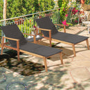 Patio Chaise Lounge and Table Set with 4-Level Adjustable Backrest by LJGDeals