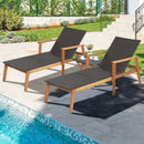 Patio Chaise Lounge and Table Set with 4-Level Adjustable Backrest by LJGDeals