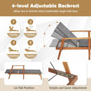 Patio Chaise Lounge and Table Set with 4-Level Adjustable Backrest by LJGDeals