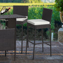 2 Pieces Patio Cushioned Wicker Barstools with Cozy Footrest by LJGDeals