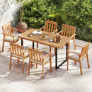 2 Pieces Patio Dining Chairs Outdoor Acacia Wood Chairs-White by LJGDeals