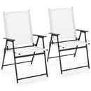 2 Pieces Patio Folding Chairs with Armrests for Deck Garden Yard by LJGDeals