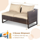 2 Pieces Patio Furniture Sofa Set with Cushions and Sofa Clips by DirectDeals