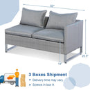 2 Pieces Patio Furniture Sofa Set with Cushions and Sofa Clips by DirectDeals