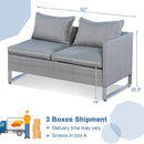 2 Pieces Patio Furniture Sofa Set with Cushions and Sofa Clips by LJGDeals