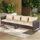 2 Pieces Patio Furniture Sofa Set with Cushions and Sofa Clips by DirectDeals