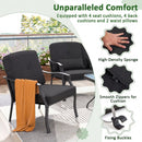 Patio Metal Dining Chairs with Cushions - Set of 2 by LJGDeals