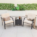 Patio Metal Dining Chairs with Cushions - Set of 2 by LJGDeals