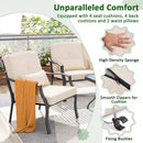 Patio Metal Dining Chairs with Cushions - Set of 2 by LJGDeals