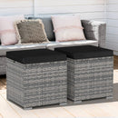2 Pieces Patio Ottoman with Hidden Storage Space-Mix Grey by LJGDeals