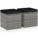 2 Pieces Patio Ottoman with Hidden Storage Space-Mix Grey by LJGDeals