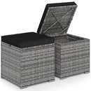 2 Pieces Patio Ottoman with Hidden Storage Space-Mix Grey by LJGDeals