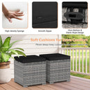 2 Pieces Patio Ottoman with Hidden Storage Space-Mix Grey by LJGDeals