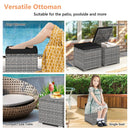 2 Pieces Patio Ottoman with Hidden Storage Space-Mix Grey by LJGDeals