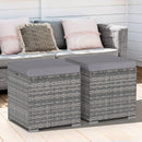 2 Pieces Patio Ottoman with Hidden Storage Space-Mix Grey by LJGDeals