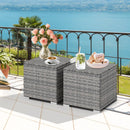2 Pieces Patio Ottoman with Hidden Storage Space-Mix Grey by LJGDeals