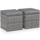 2 Pieces Patio Ottoman with Hidden Storage Space-Mix Grey by LJGDeals