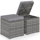 2 Pieces Patio Ottoman with Hidden Storage Space-Mix Grey by LJGDeals