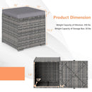2 Pieces Patio Ottoman with Hidden Storage Space-Mix Grey by LJGDeals