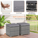 2 Pieces Patio Ottoman with Hidden Storage Space-Mix Grey by LJGDeals