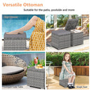 2 Pieces Patio Ottoman with Hidden Storage Space-Mix Grey by LJGDeals